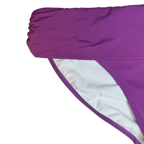 Boden | Classic Fold Bikini Bottom Recycled Material Purple Stretch - Picture 3 of 9